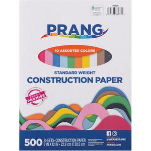 Prang (Formerly Art Street) Construction Paper, 10 Assorted Colors, Standard Weight, 9" x 12", 500 Sheets