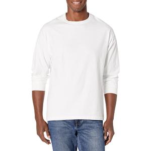 Hanes Men's Beefy Long Sleeve Shirt, 1 or 2 Pack (White, XL)