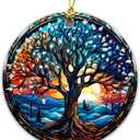 9 x Irish Ornament 2025, The Celtic Tree of Life Ornament  Balance, and Renewal  Artistic Round Hanging Keepsake for Spiritual Dcor, Holiday Tree, and Year-Round Blessings