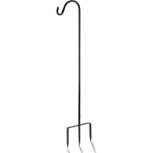 EXCMARK Shepherd Hook 48 inch 1/2 inch Thick Use at Weddings, Hanging Solar Lights, Lanterns, Bird Feeders, Metal Hanger Hook. (Black, 48 inch) U.S. Patent.