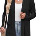 Zeagoo Women's Lightweight Cardigan Sweaters Open Front Long Sleeve Casual Loose Thin Cardigans with Pockets 2025 (Medium)