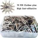 70 Pcs Stainless Steel Clothes pins with Durable Plastic Organizer Heart Design Clothespins Metal Laundry Pegs for Clothes Sock Blanket Food Sealing Photos