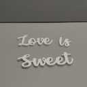 Love Is Sweet Table Decor Hollow Sign Wooden Love Is Sweet Sign for Dessert Table Freestanding Wood Is Wooden Letter Top for Wedding Shelf(White)