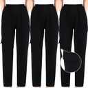 Blosssound Summer Men's Chef Pants Pack Classic 5 Pocket Chef Cargo Baggy Kitchen Pants with Elastic Waist (Large)