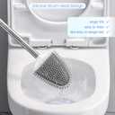 Sellemer Toilet Brush and Holder Set for Bathroom, Flexible Toilet Bowl Brush Head with Silicone Bristles, Compact Size for Storage and Organization, Ventilation Slots Base (3 Pack, White)