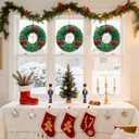 6 Pack Mini Christmas Wreaths for Windows Kitchen Cabinets, 12 Inch Small Christmas Wreath with Red Bows Artificial Christmas Tinsel Wreaths Mini Wreath Xmas Decorations for Home Door Wall Chair Stair
