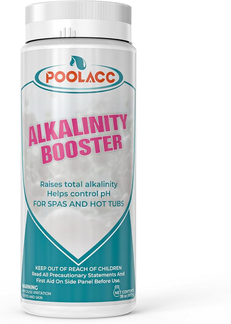 3 x POOLACC Total Alkalinity Increaser for Hot Tub, Raises Alkalinity, Stabilizes pH Fluctuation, Keeps pH Balanced, Spa Maintenance Chemicals, 38oz