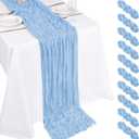 10 Pack Light Blue Cheesecloth Table Runner 17x108 Inch Boho Gauze Cheese Cloth Table Runners for Wedding Party Baby Shower Birthday Home Decor