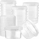 Sieral 16 Pack 8 oz Freezer Containers with Lids Reusable Deli Freezer Storage Containers Stackable Plastic Thick Twist Top Jars for Takeout Food Round Wide Mouth Lunch Snack (White)