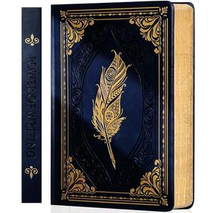 CAGIE 320 Pages Thick Hardcover Journaling Notebooks Vintage Leather Journal for Women Men A5 College Ruled Journals for Writing with Gift Box, 5.7 x 8.3 in, Blue