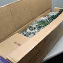 5 ft. Pre-Lit Hinged Artificial Christmas Tree Snow Flocked with 9 Modes Remote Control Lights