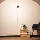 Tubicen Gold Floor Lamp, Flexible Up and Down Rotateble 150 Degree, 3-Stage Touch Dimmable LED Corner Floor Lamp for Bedroom, Adjustable Heights, Modern Standing Lamp for Reading, Sewing, Crafting