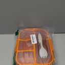 EASYFUN Bento Box Adult, Lunch Box, 4-Compartment Lunch Containers, Drop-Proof, Dishwasher Safe & Made with BPA-Free Materials (Orange)