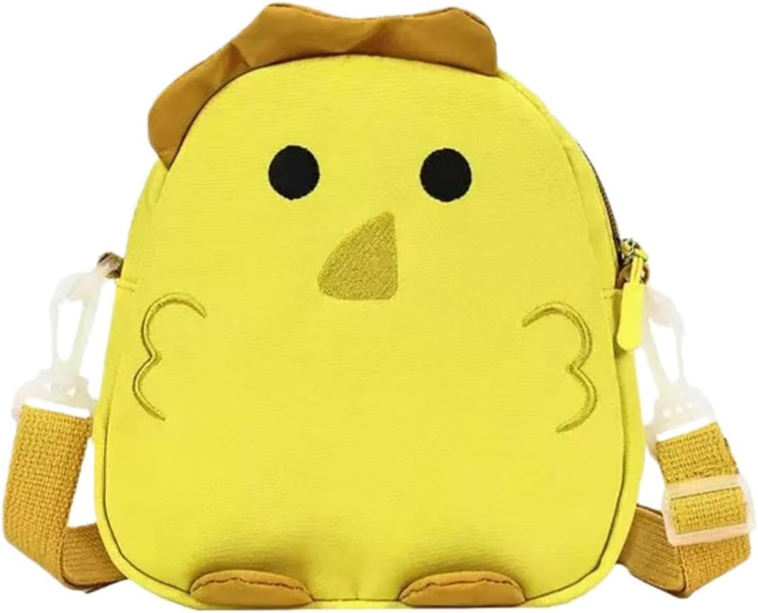 Cute Nylon Chicken Shoulder Bag, Crossbody Bag, Novelty Purse, Kawaii Animal Purse with Zipper for Women