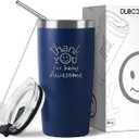 DLOCCOLD Thank You Gift for Coworkers, Valentine's Day, Appreciation for Employees, Teachers, Friends - Tumbler, Administrative Day (Navy Blue, 20 oz)