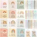 Mooliwe 48 Pcs Positive Affirmation Gift Set Gratitude Notebooks with Pens Small Bags Motivational Encouragement Notepads Daily Affirmations Journal for Women Stress Relief Self Care (Cute)