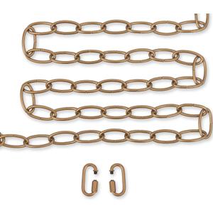 KSANA Antique Gold Lighting Chain, 20 Feet Chandelier Pendant Hanging Light Fixture Chain Extension Heavy Duty with 2 Connection Locks for High Ceiling