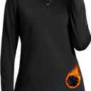 MAGCOMSEN Women's Quarter Zip Fleece Pullover Thermal Shirts with Zip Pocket Workout Running Tops Thumb Holes (X-Large, Black)