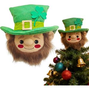 St Patricks Day Christmas Tree Topper, 9 Inches Large St Patricks Day Christmas Tree Decorations for Home Indoor Party