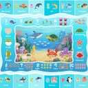 ABC Kids Ocean Rug for Playroom, 3x5ft Alphabet Classroom Rug, Educational Kids Play Mat with Number Shape Animal, Learning Area Rug for Nursery Bedroom Kidsroom, Colorful Non-Slip Washable