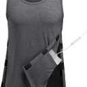 Deyeek Post Surgery Shirts Men Shoulder Mastectomy Recovery Tank Tops with Drain Pockets Adaptive Rotator Cuff Magic Tape (Small, Dark Grey)