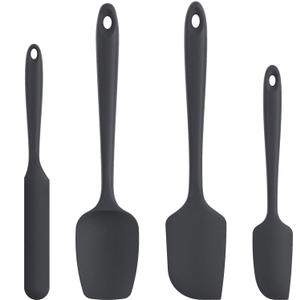 U-Taste Silicone Spatula Set with 600 Degrees Fahrenheit Heat Resistant (Black)