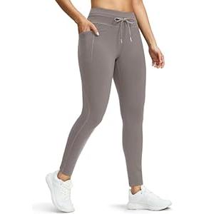 G Gradual Women's Fleece Lined Winter Leggings High Waisted Water Resistant Thermal Hiking Ski Pants for Women with Pockets(Dusty Grey, XL)