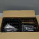 Skycarper 5 Tier Adjustable Corner Shower Caddy Organizer with Hooks,Rustproof Tension Pole 62-116 Inch, Black