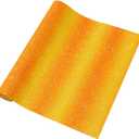 Yellow Orange Gradient Chunky Glitter Faux Leather Roll 12 x 52 Inch, Sparkly Autumn Halloween Collection Fabric for DIY Bows, Crafts, Accessories (Yellow-Orange)