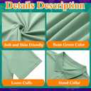 3 Pcs Men's Fox Cosplay Costume Set Includes Green Shirt Fur Fox Tail and Ears Headband for Summer Halloween Outfit (L)