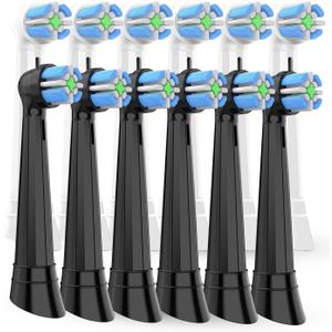 IO Toothbrush Replacement Heads,Compatible with Oral B IO Series 2-10 Electric Toothbrushes (White+Black, 12PCS)