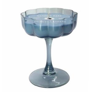 Nature's Mark 4oz Stem Glass Candle - Blue