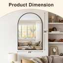 Vanity Bathroom Mirror for Wall, 2 Pack 36x24 Arched Bathroom Mirror for Over Sink, Arched Metal Frame for Bedroom, Living Room, Entryway, Hanging or Leaning, Black