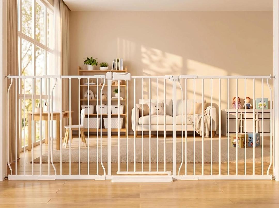 Extra Wide Baby Gate 86-105 Inch for Stairs Doorways