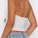 ForeFair Backless Halter Tops for Women - Summer Tank Top Casual Open Back Cute Sleeveless (White, XS)