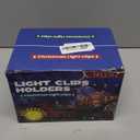 Holiday Light Clips [Set of 200] Christmas Outdoor Light Clips - Mount to Shingles & gutters - Works with Mini, C6, C7, C9, Rope, Icicle Lights - No Tools Required