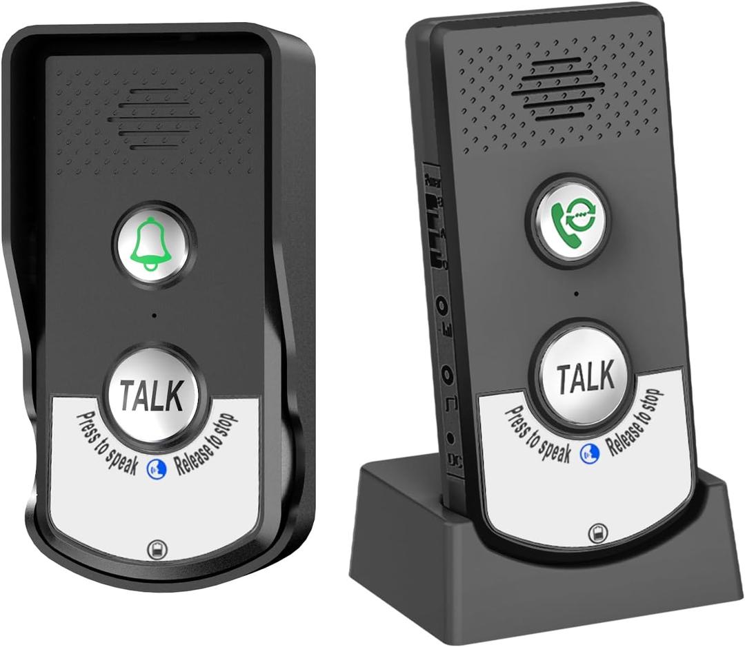 2 Way Wireless Doorbell Intercom Indoor Outdoor, 3280ft Long Range Door Intercoms System for Home with Waterproof Cover Rechargeable Battery 38 Ringtones 3 Adjustable Volume
