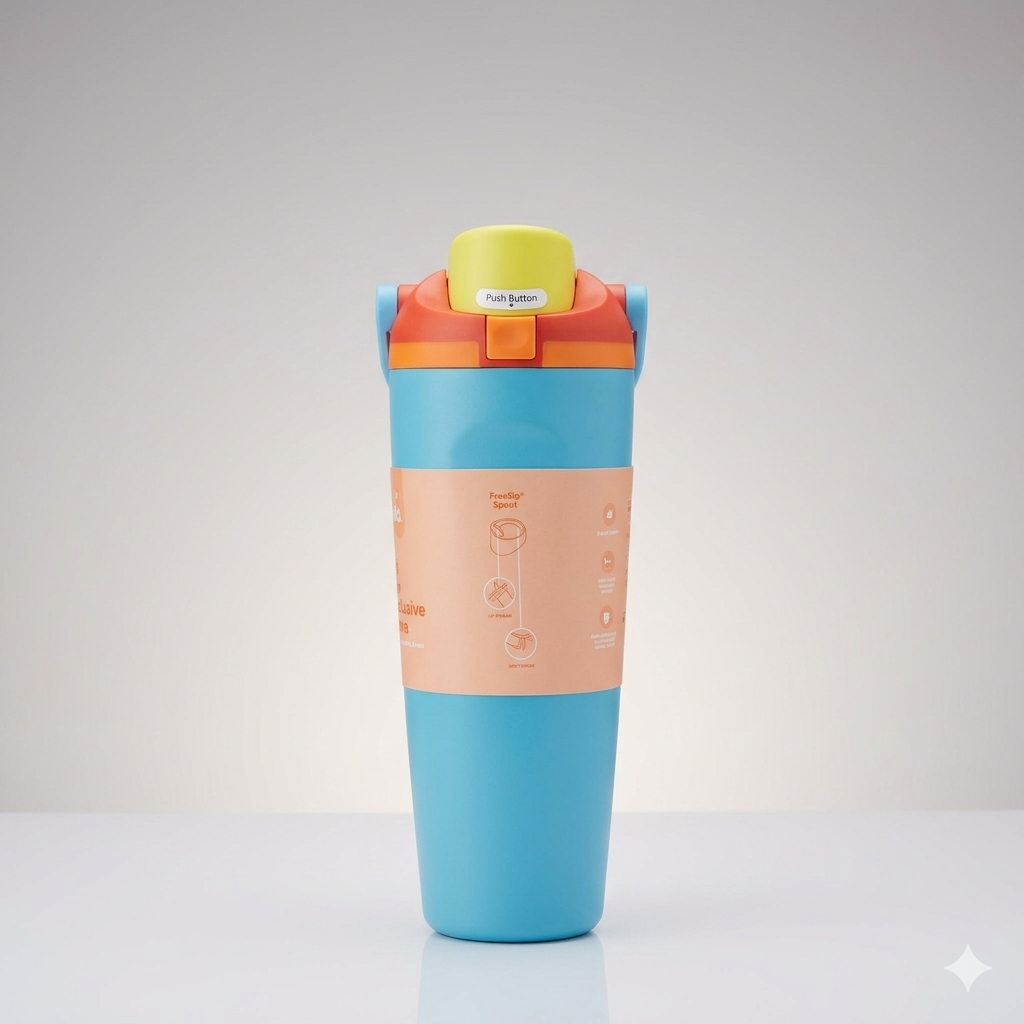Owala FreeSip Sway Insulated Stainless Steel Water Bottle with Two-Way Spout, Built-In Straw and Bucket Handle, Made for Travel, School, and Sports, 30oz, BPA Free, Leak Proof, Iced Breeze