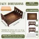 AceOrbit Newborn Photography Bed Props Wooden Vintage Baby Photo Prop Baby Photoshoot Props for Studio Photographers Newborn Photo Sessions Detachable Doll Bed, 16.5 x 11 Inch(Brown)