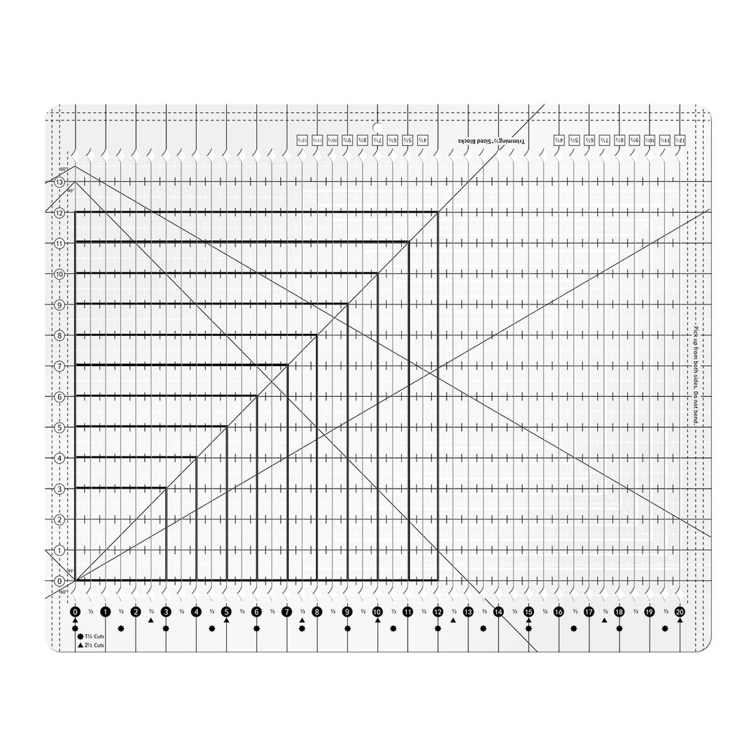 Slotted Quilting Ruler Acrylic 17.7x21.9in | XL Non-Slip Precise Quilting Template, Professional Sewing Quilt Strip Ruler for Fabric Strip
