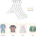 Nature Smile Kids Baby Children Toddler Wooden Shirt Coat Hangers with Notches and Anti-Rust Chrome Hook Pack of 10 (White)