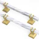 homdiy 10 Pack 5 Inch Marble Cabinet Pulls, White Marble Grain Kitchen Cabinet Handles Gold and White Dresser Drawer Pulls (5 inch (128mm) hole center)