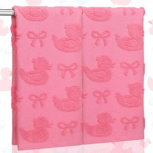 SmoothNovelty 2 Pcs Pink Bow Rubber Ducky Hand Towels for Bathroom Bow Duck Jacquard Weave Bathing Duck 100% Cotton Absorbent Decorative Dish Bath Towels for Bathroom Kitchen Decor, 14 x 29 Inch