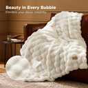 Bedsure GentleSoft Fluffy Faux Fur Throw Blanket for Couch, Soft Fuzzy Fleece Blankets & Throws, Cream Bed Decor Cozy Gifts for Women Teen Girls, Minky Thick Warm Plush Gifts for Birthday, Anniversary