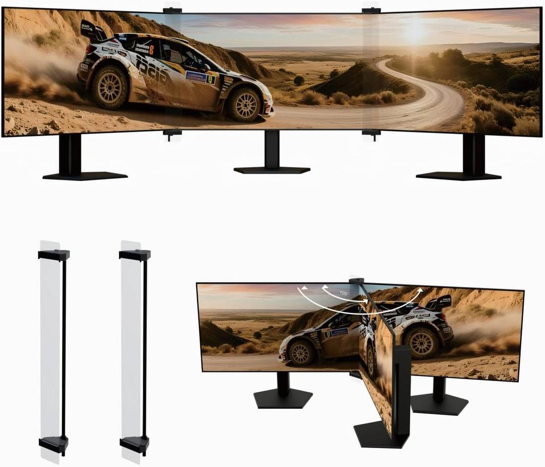ZGRG Bezel Free Kit for 24"-32" monitor; Triple monitor Bezel Free Kit; ultrawide monitor kit (Set of 2)