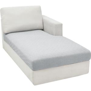 ZNSAYOTX Sectional Couch Covers for L Shaped Chaise Lounge 1 Piece Separate Cushion Couch Universal Replacement Unique Pattern Furniture Protector with Elastic Bottom (Silvery Gray, Chaise Cover)