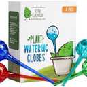 Little Green Leaf Automatic Plant Watering Globes Self Watering Planter Inserts (Set of 4) | Hands Free Multicolor Glass Bulbs | Planter Spikes to Support Indoor & Outdoor Plant Health (350ml)