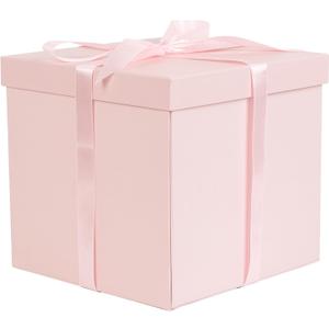 Jaywayang 10" Large Gift Box with Lid and Ribbon, Pink Gift Box with Paper Filler for Birthday, Wedding, Mother's Day, Anniversarry Presents Wrapping.
