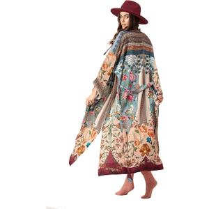 Women's Fashion Geometry Print Cover ups Tunic Kimono Cardigan Shawl, One Size