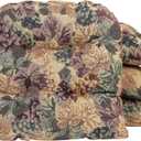 Klear Vu Gripper Overstuffed Universal Non-Slip Dining Chair Cushions for Kitchen Decor or Office Use, U-Shaped Skid-Proof Seat Pad, 15x15 Inches, Set of 4 (Pack of 1), Multi